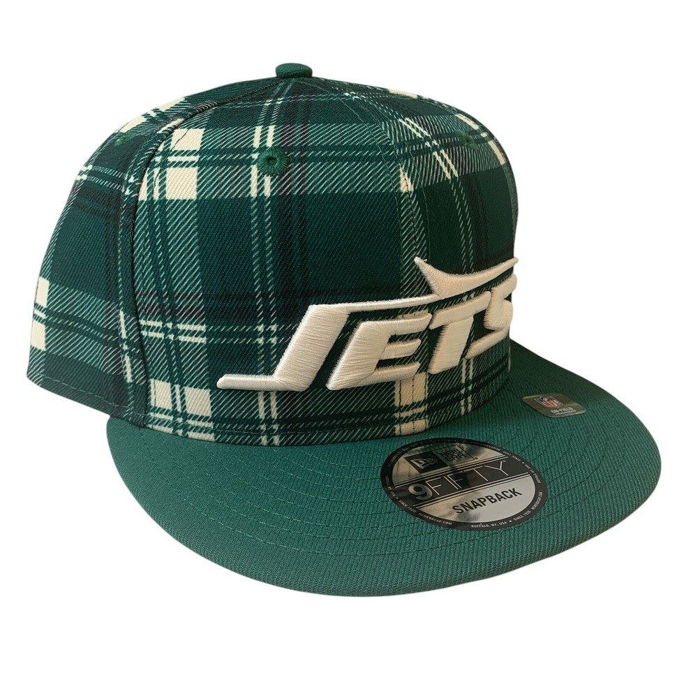 New Era New York Jets Sideline Statement Plaid 9FIFTY Adjustable Snapback Hat OS